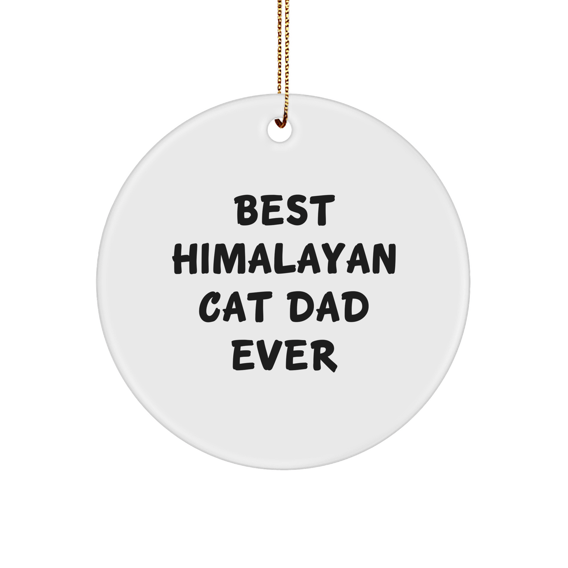 Best Himalayan Cat Dad Ever Gifts from Men for Himalayan Cat Lovers Circle Ornament - Victory Thru Vision 