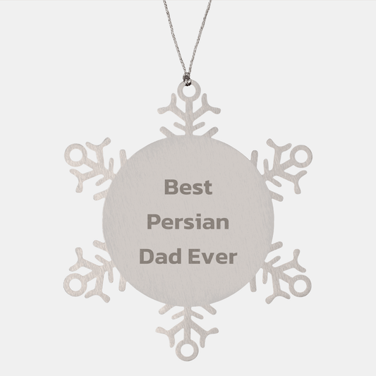 Best Persian Dad Ever Snowflake Ornament, Unique Christmas Unique Gift for Men from, Perfect Present for Persian Cat Lover, Shatterproof Stainless Steel Ornament - Victory Thru Vision 