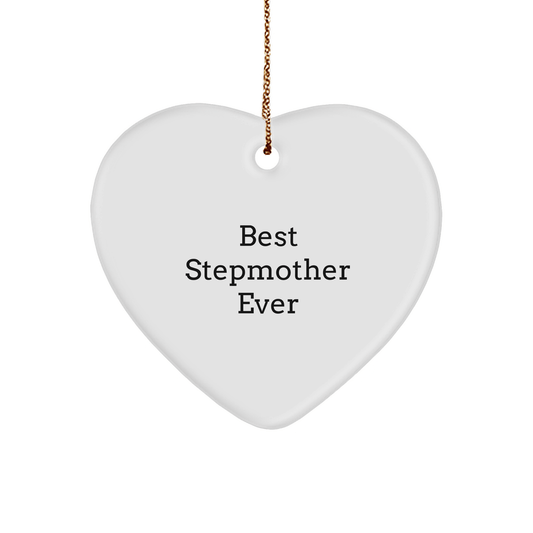 Best Stepmother Gifts, Funny Heart Ornament, 'Best Stepmother Ever' Quote for Christmas, Gifts from Family, for Stepmother - Victory Thru Vision 
