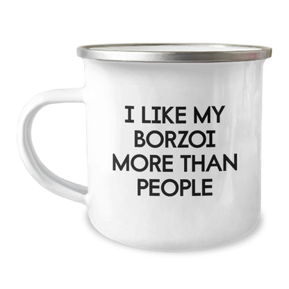 Borzoi Dog Lovers Funny Gift, I Like My Borzoi More Than People, Camping Mug for Birthday, Gifts from Family, Gifts for Borzoi Dog Enthusiasts - Victory Thru Vision
