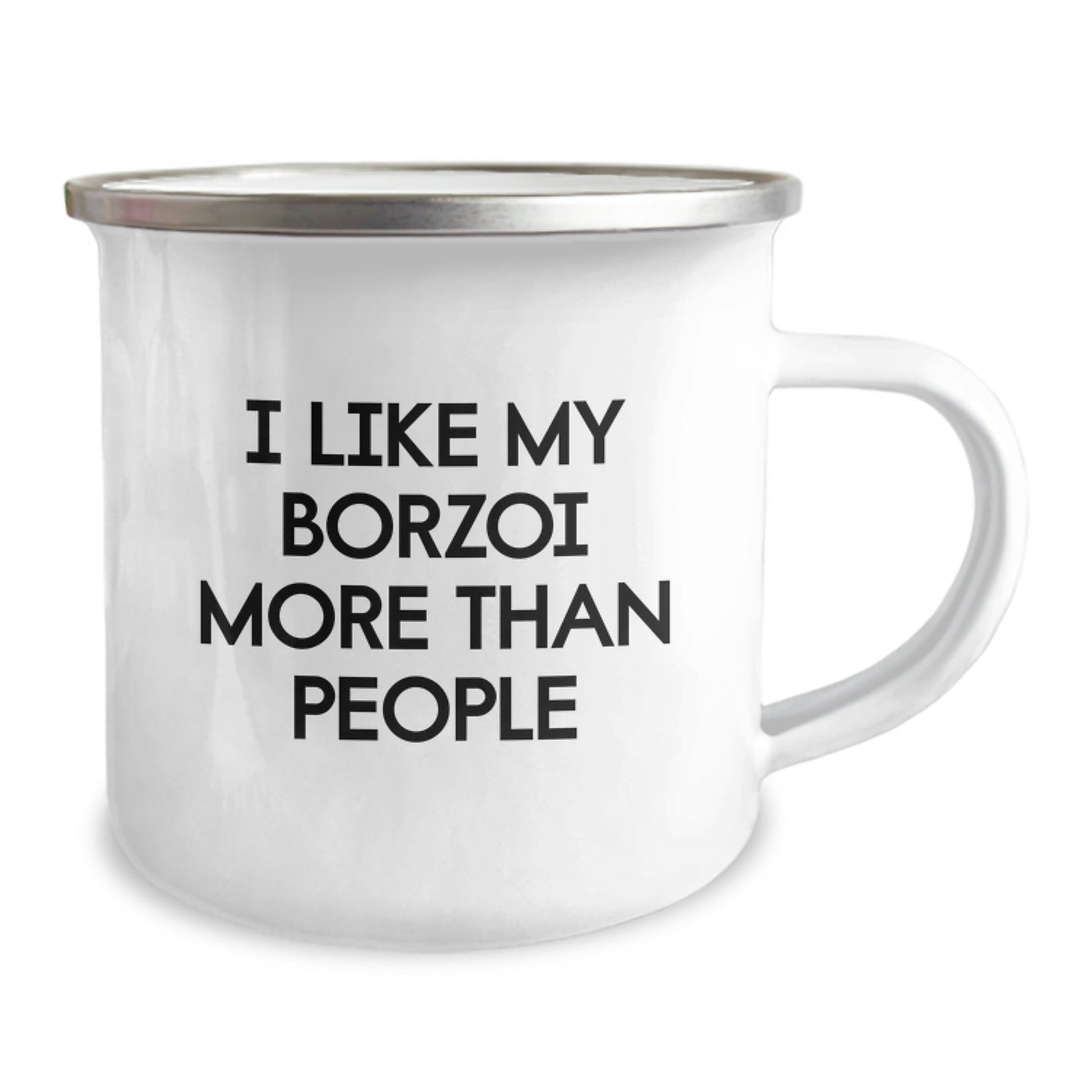 Borzoi Dog Lovers Funny Gift, I Like My Borzoi More Than People, Camping Mug for Birthday, Gifts from Family, Gifts for Borzoi Dog Enthusiasts - Victory Thru Vision