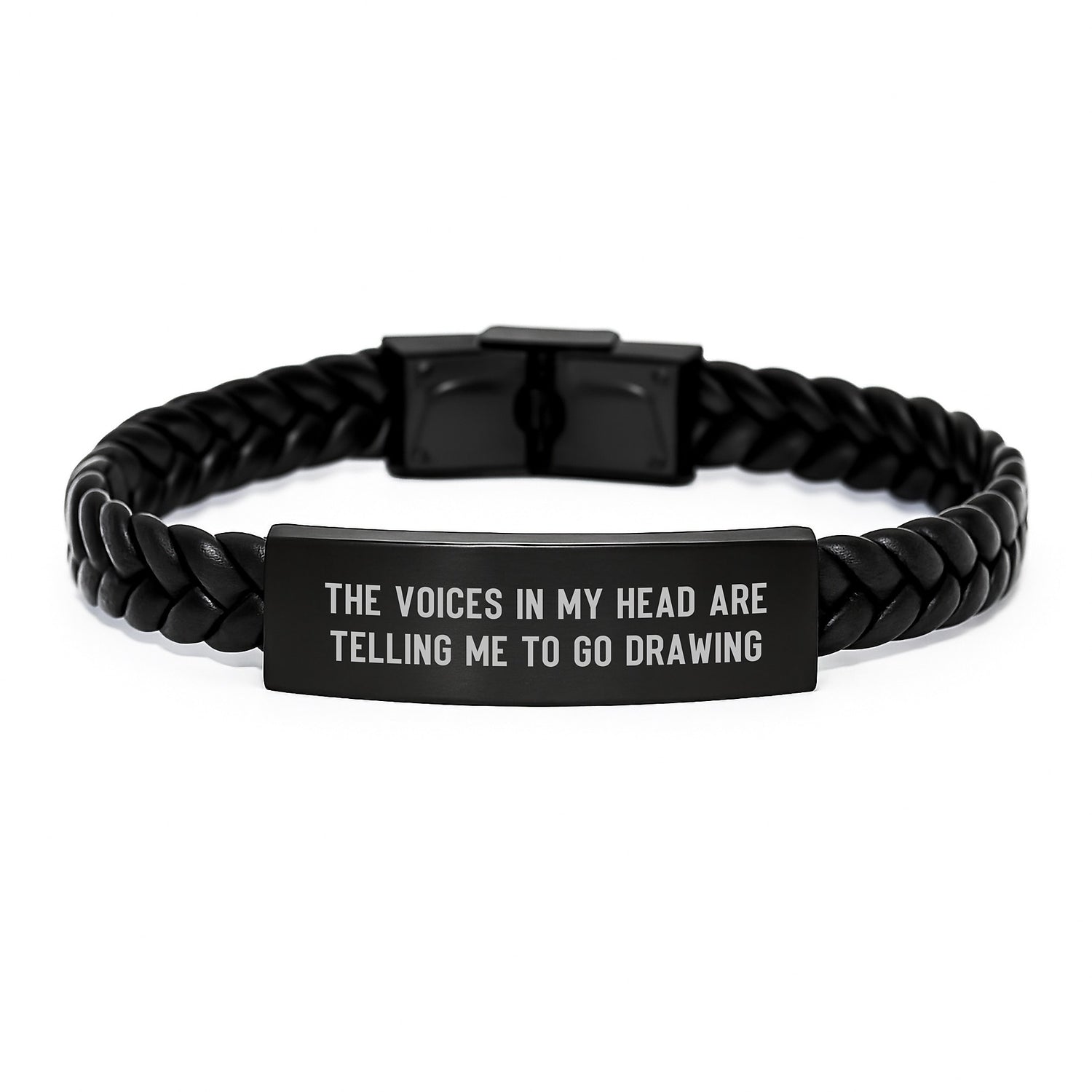 Funny Quote Interlaced Leather Bracelet for Drawing Enthusiasts Gifts from Friends, Christmas Unique Gifts for Drawing Men, Women, Coworkers, Family - Image 1