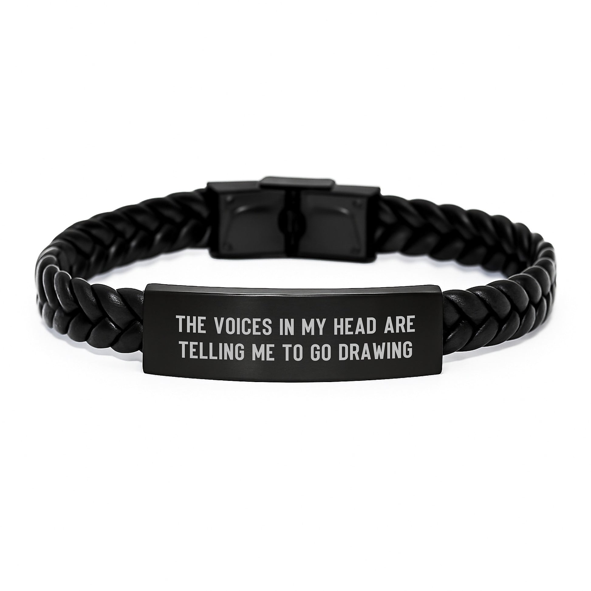 Funny Quote Interlaced Leather Bracelet for Drawing Enthusiasts Gifts from Friends, Christmas Unique Gifts for Drawing Men, Women, Coworkers, Family - Image 1