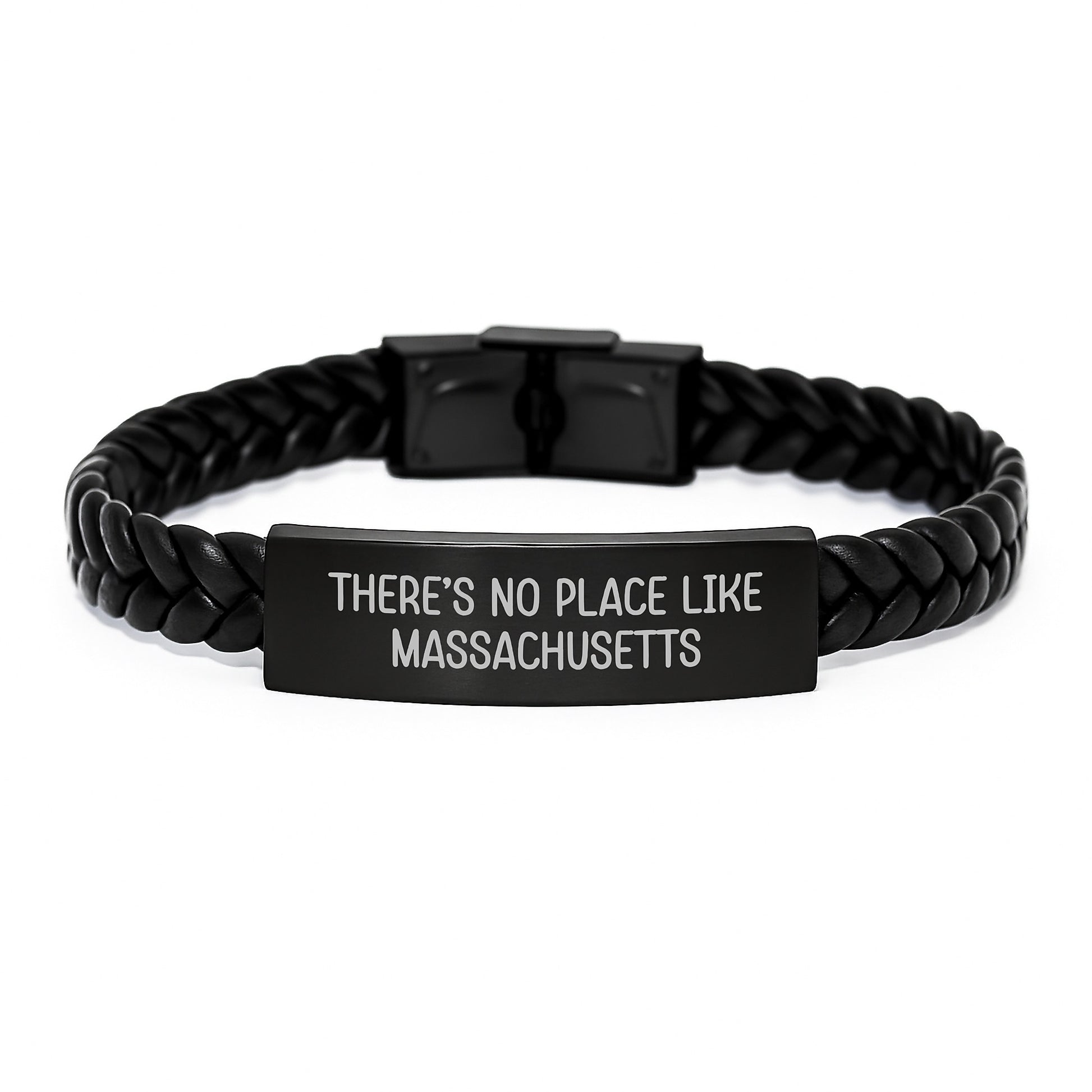Massachusetts Unique Interlaced Leather Bracelet Gifts from Men to Women Family Friends Coworkers Valentine's Unique Gifts - Image 1
