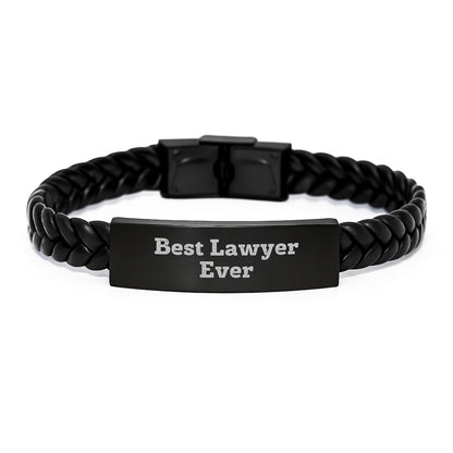 Funny Lawyer Gifts from Friends Best Lawyer Ever Interlaced Leather Bracelet Christmas Unique Presents - Image 1