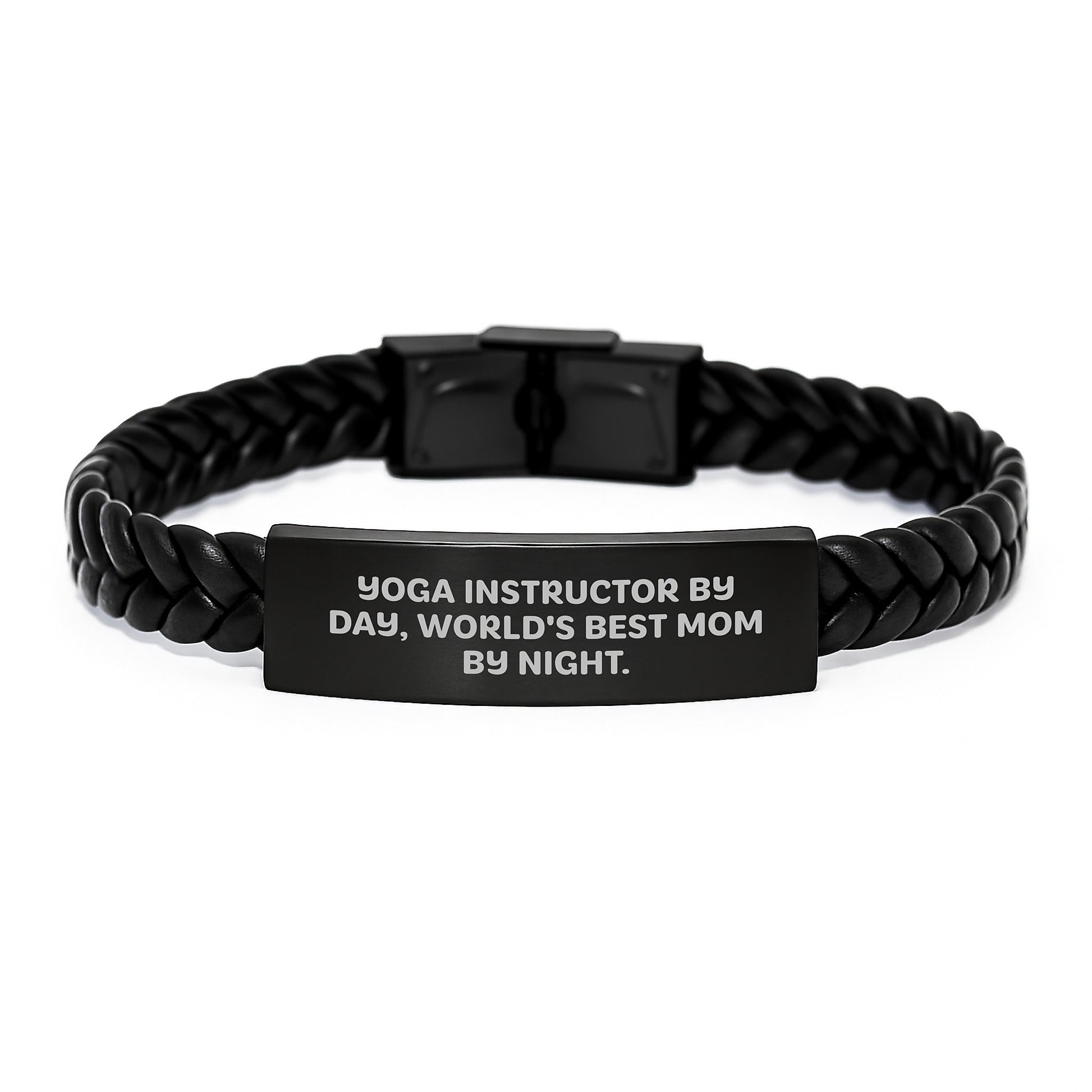 Funny Quote Yoga Instructor Gifts Interlaced Leather Bracelet for Christmas Unique Gifts from Men to Women Yoga Instructors - Image 1