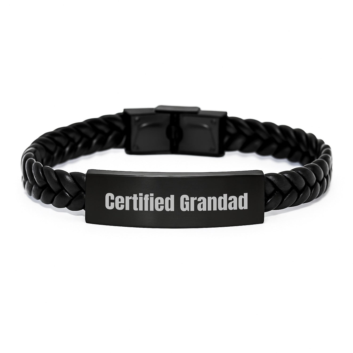 Funny Grandad Gifts - Interlaced Leather Bracelet Certified Grandad Quote, Unique Valentine's Gifts for Men from Grandad - Image 1