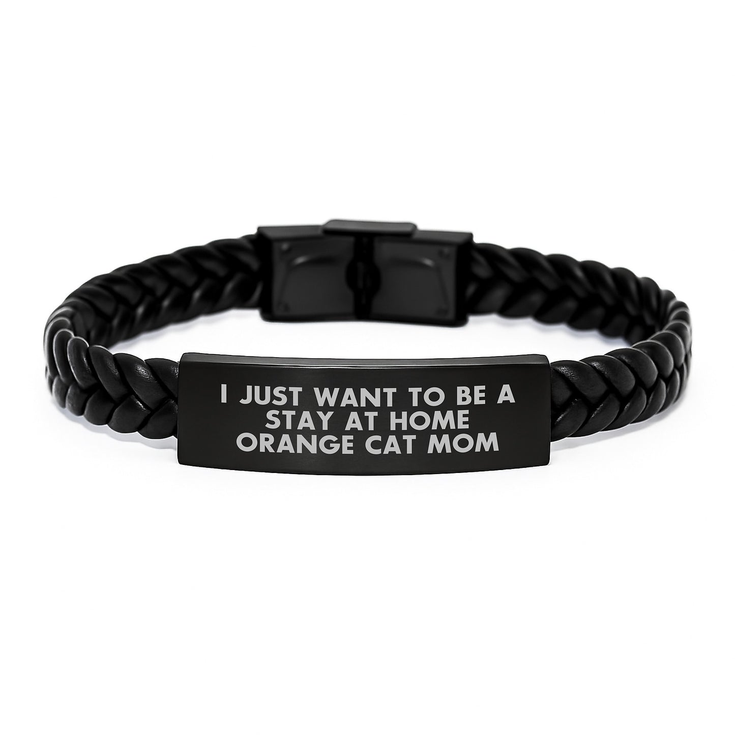 Funny Orange Cat Gifts for Orange Cat Mom Interlaced Leather Bracelet Christmas Unique Presents from Friends and Family - Image 1