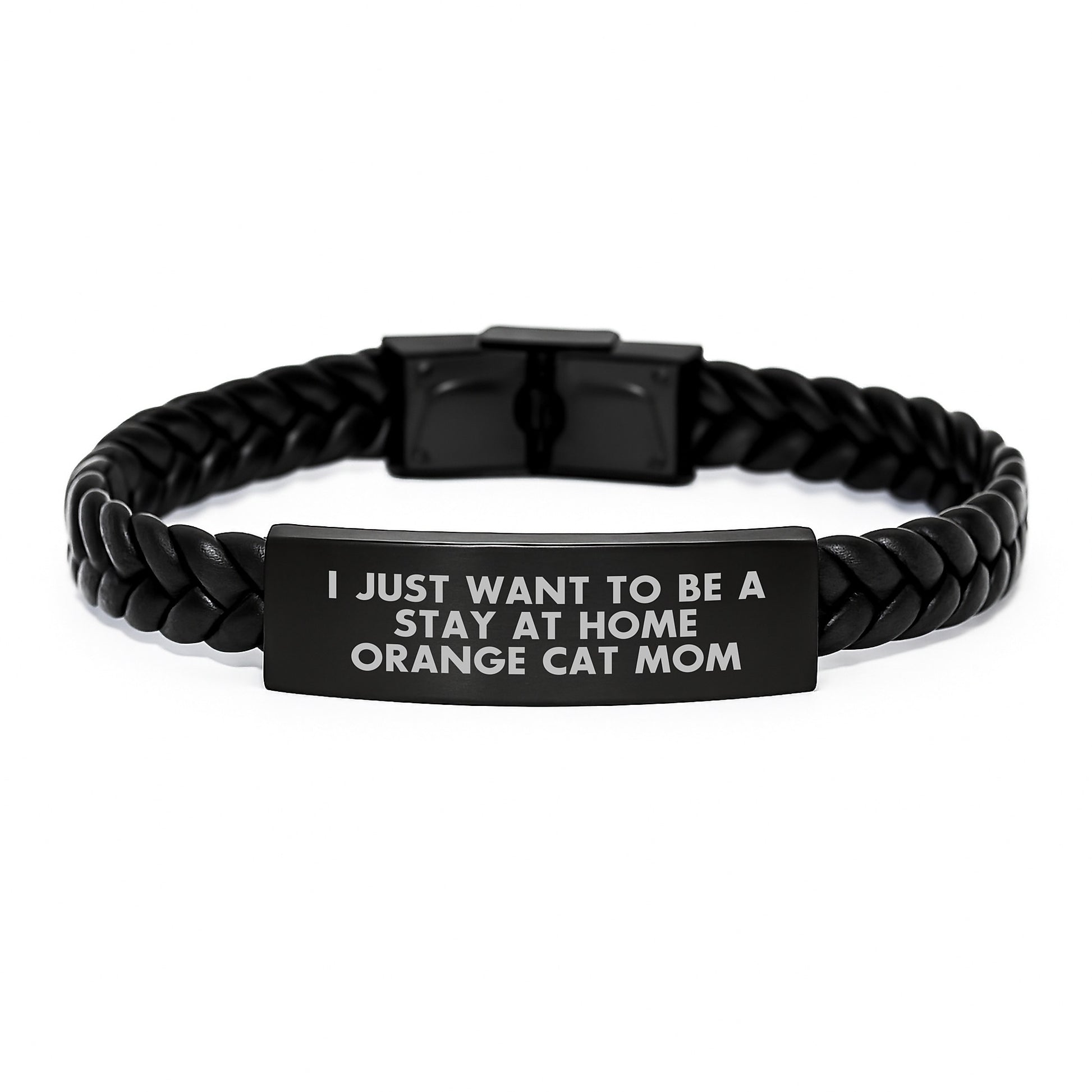 Funny Orange Cat Gifts for Orange Cat Mom Interlaced Leather Bracelet Christmas Unique Presents from Friends and Family - Image 1