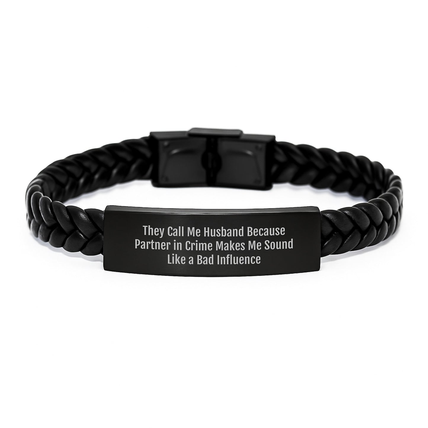Funny Husband Gifts Interlaced Leather Bracelet Birthday Unique Presents from Husband to Men - Image 1