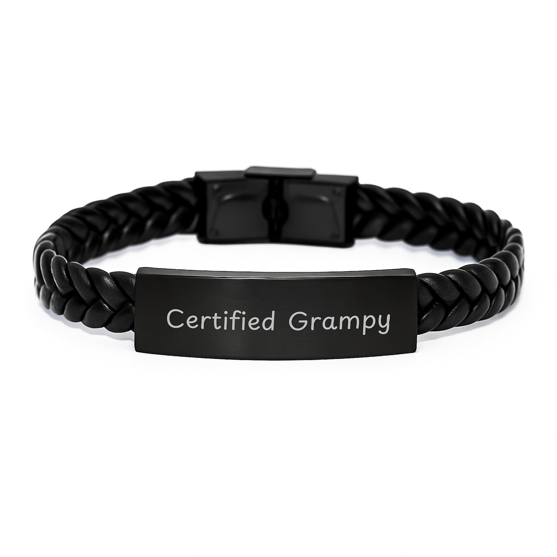 Funny Quotes Grampy Interlaced Leather Bracelet Gifts for Grampy from Family - Certified Grampy Christmas Unique Gifts - Image 1