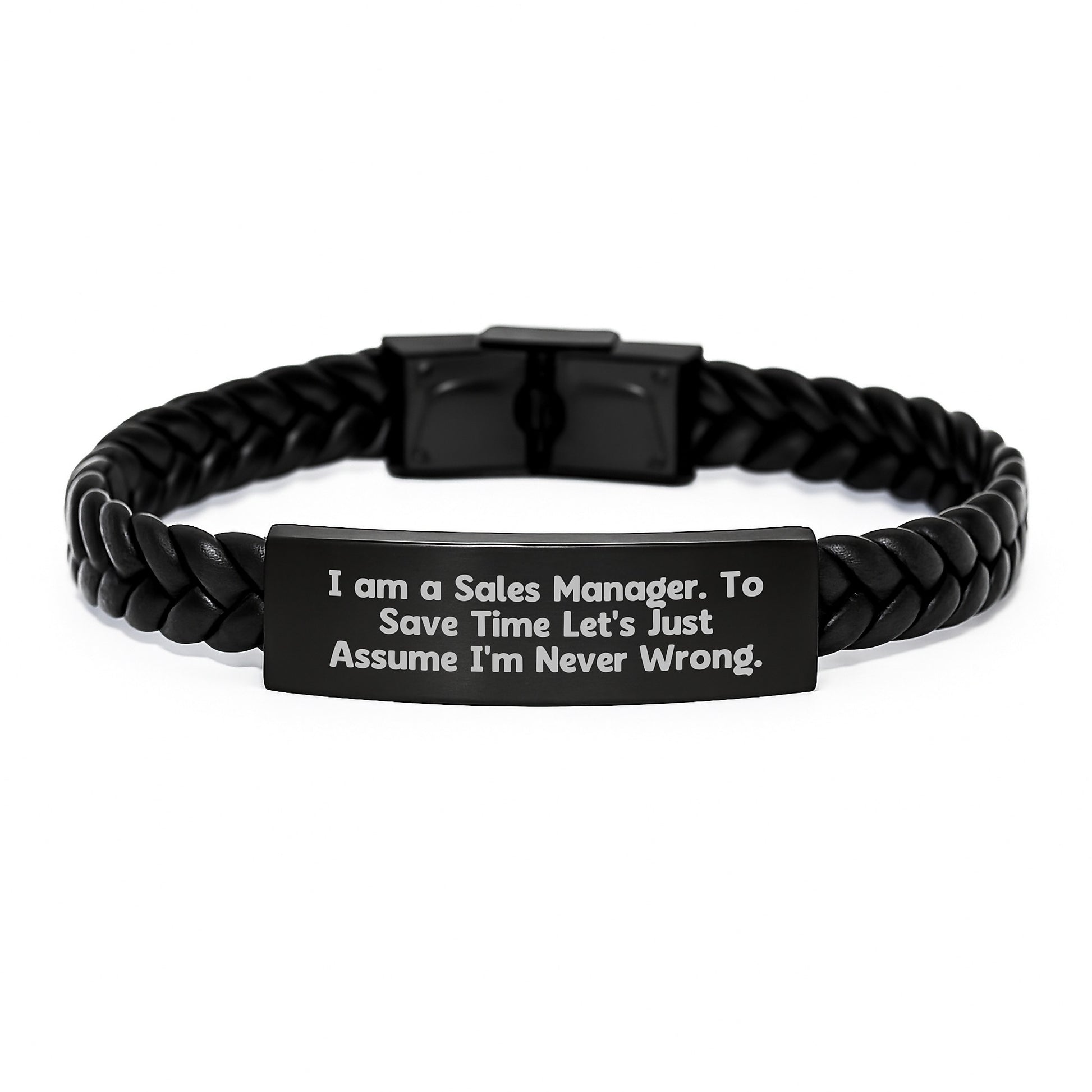 Funny Sales Manager Gifts Interlaced Leather Bracelet for Men - Gifts from Friends to Sales Manager - Christmas Unique Gifts for Sales Manager - Image 1