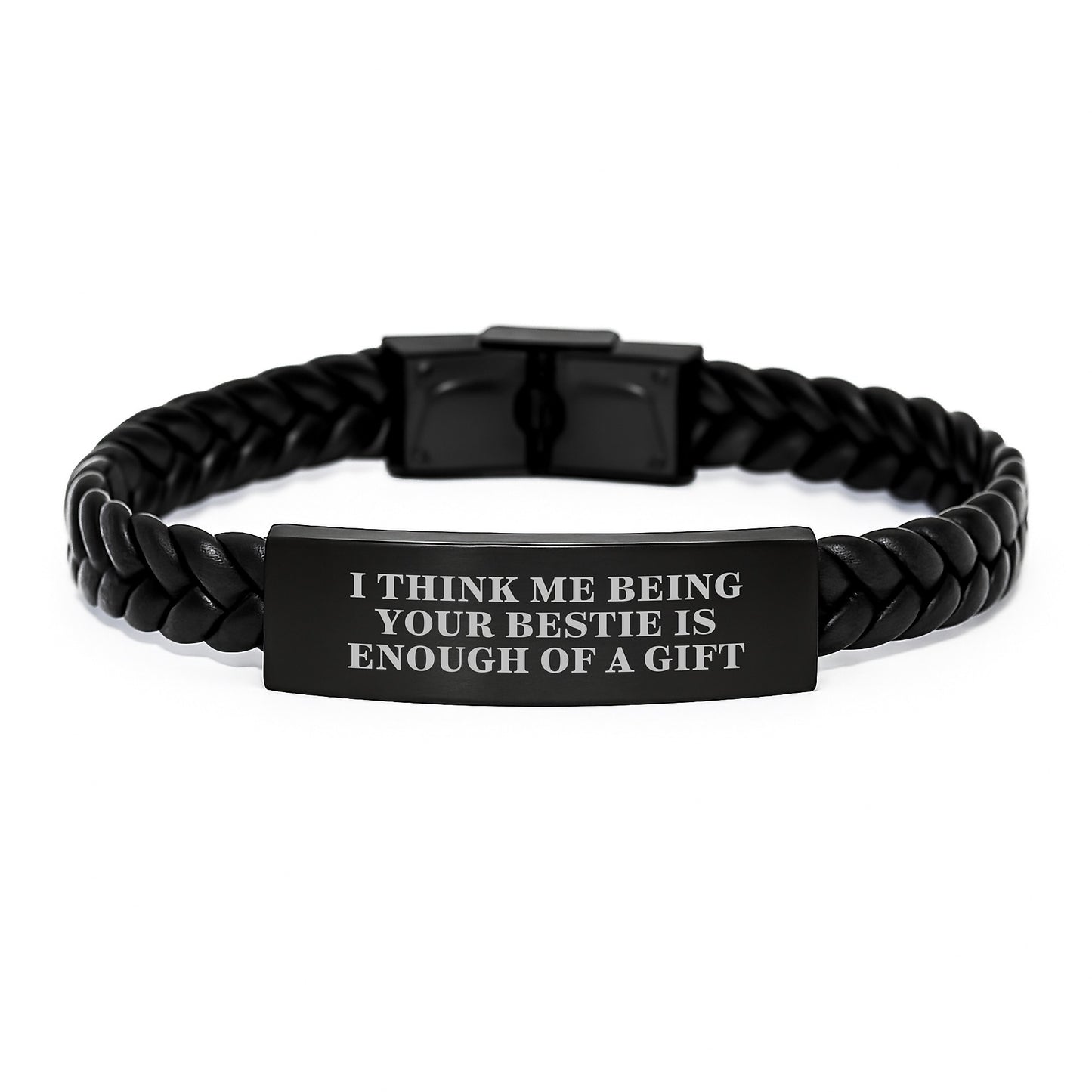 Funny Bestie Interlaced Leather Bracelet Gifts from Men, Women, or Friends to Bestie for Valentine's Unique - Image 1