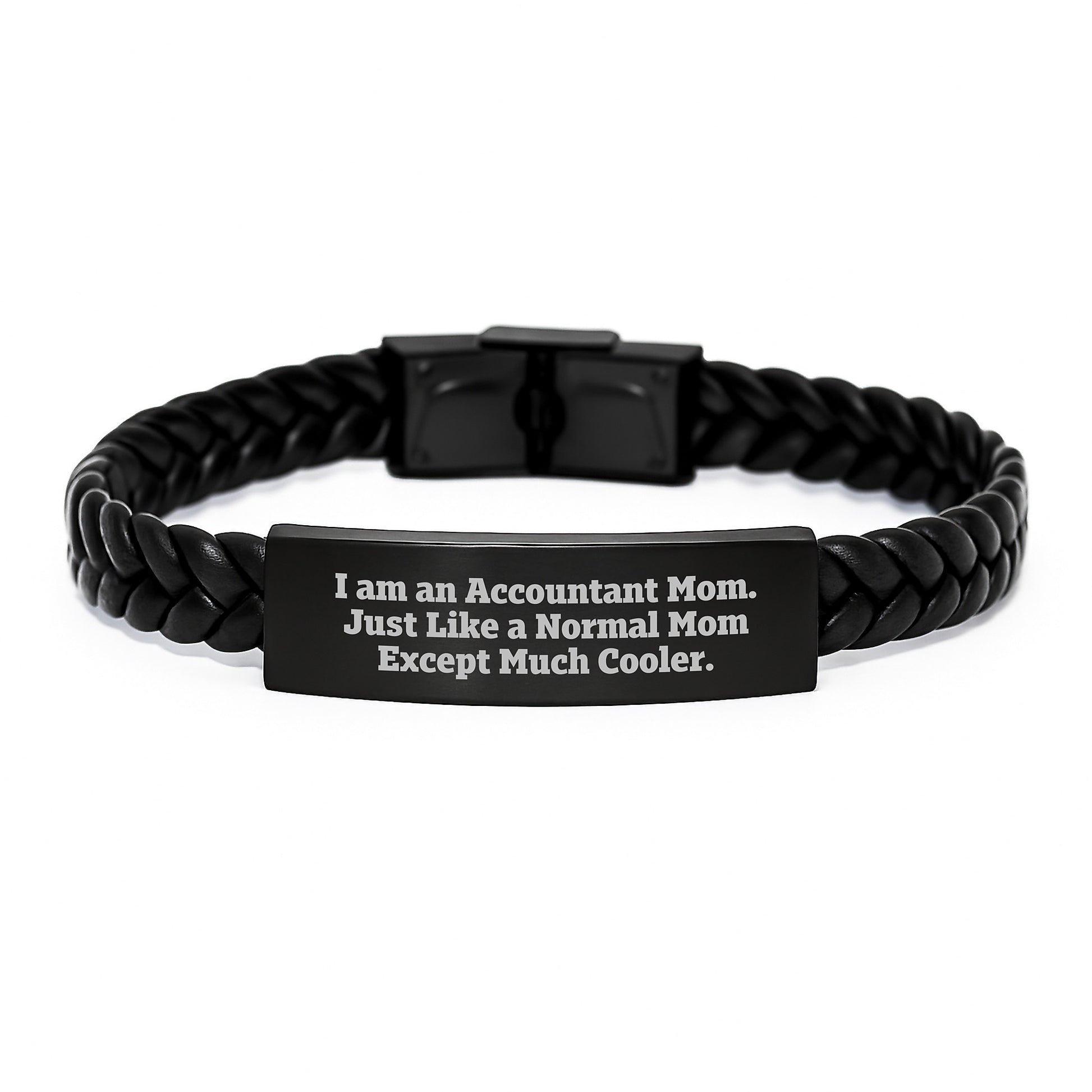 Funny Accountant Gifts, Interlaced Leather Bracelet for Accountant Mom, Christmas Unique Presents - Image 1