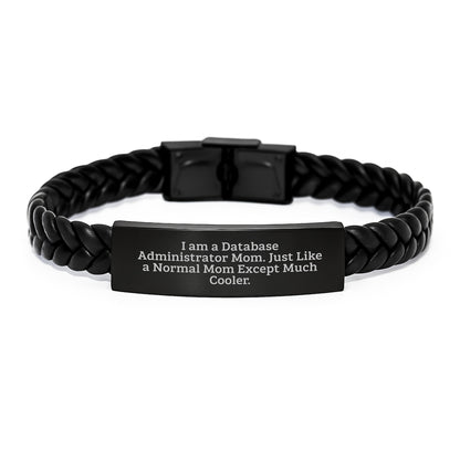 Unique Gifts from Family to Database Administrator Mom, Funny Interlaced Leather Bracelet for Christmas Unique Gifts - Image 1