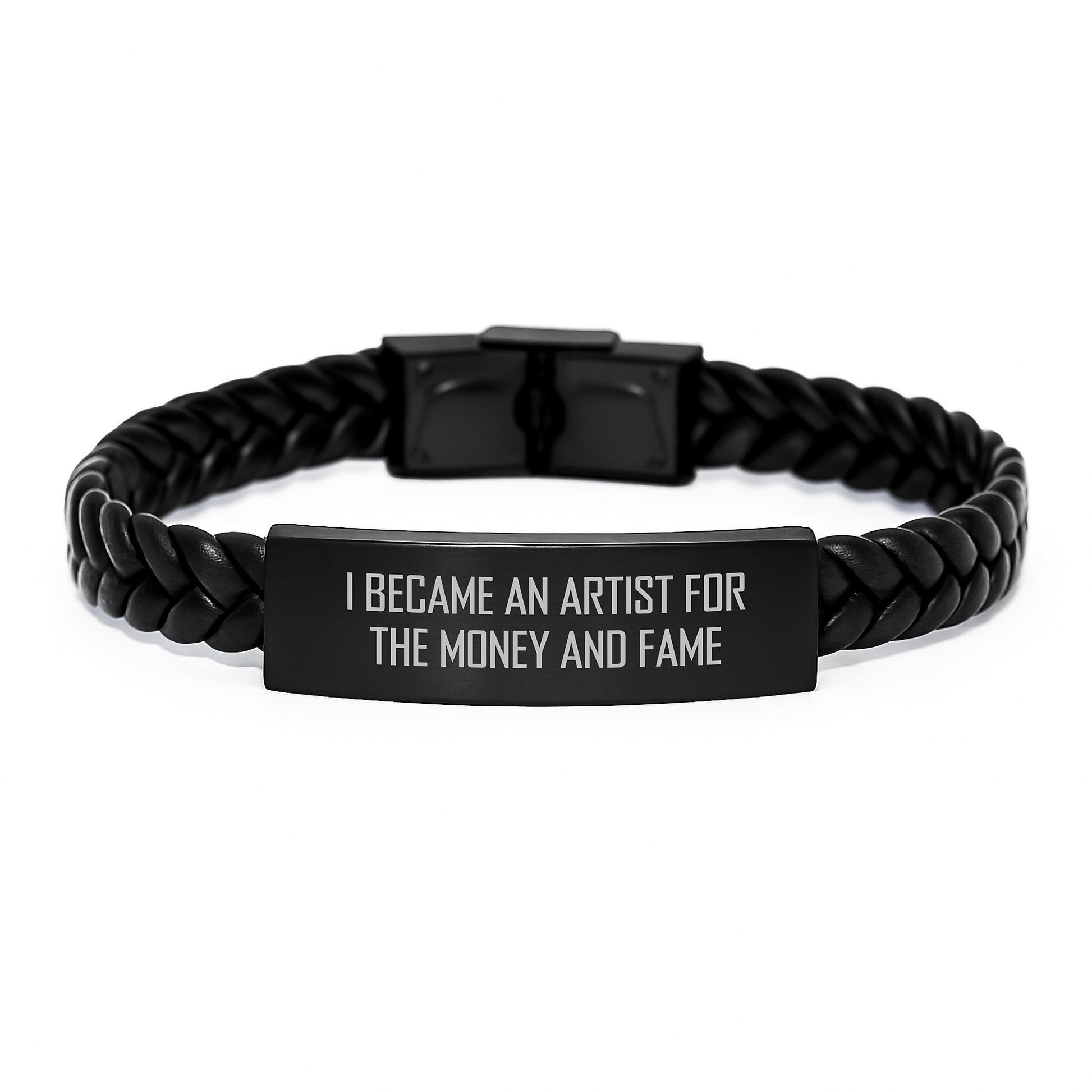 Artist Gift Ideas, Funny Quote Interlaced Leather Bracelet, Christmas Unique Gifts from Friends to Artist - Image 1