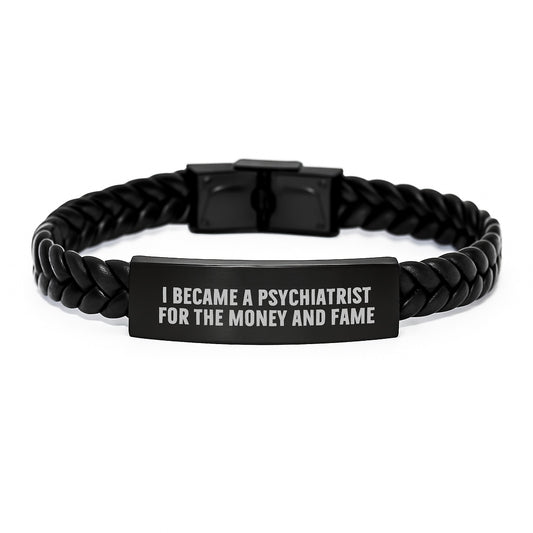 Funny Quote Interlaced Leather Bracelet Gifts for Psychiatrist Men Women Friends Family this Christmas Unique Presents - Image 1