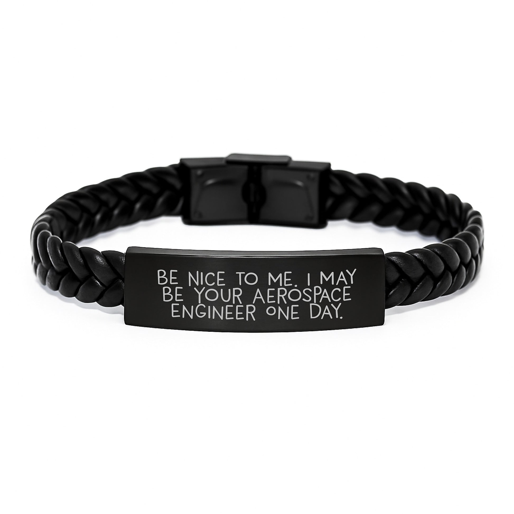 Aerospace Engineer Gifts Funny Interlaced Leather Bracelet Christmas Unique Gifts from Friends for Men and Women - Image 1
