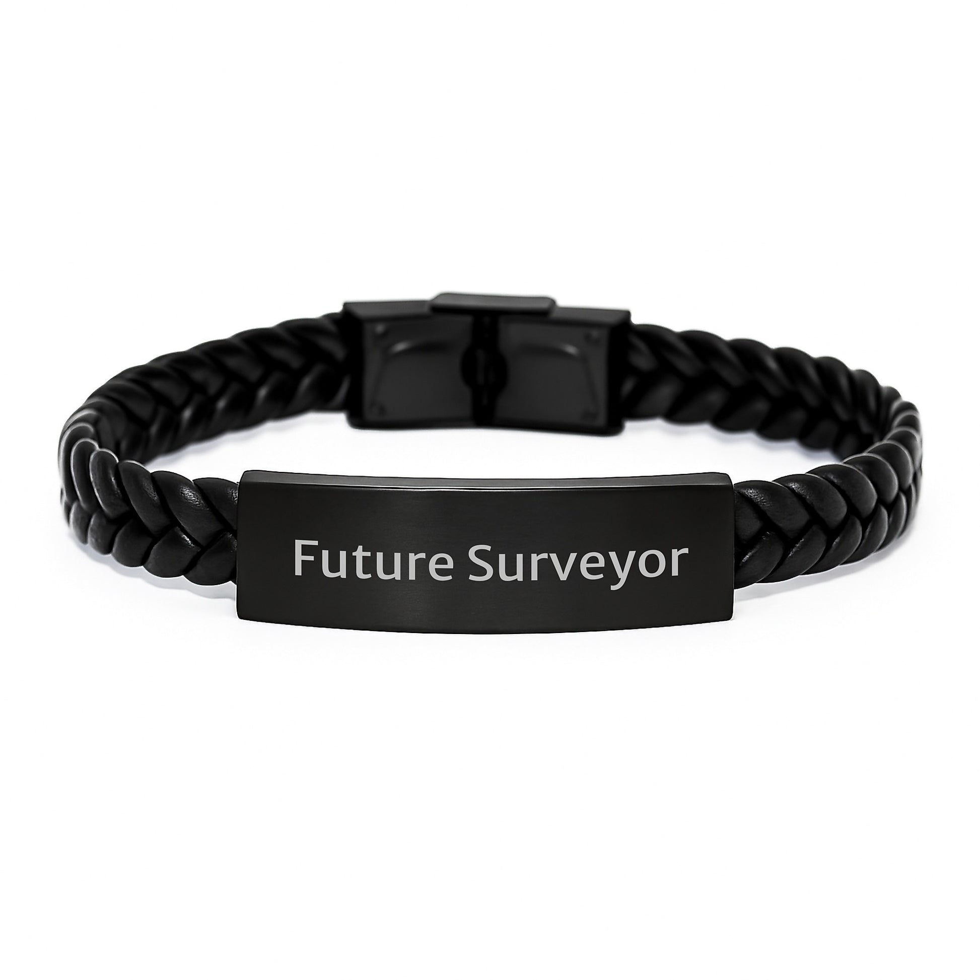 Funny Future Surveyor Gifts from Friends Christmas Unique Interlaced Leather Bracelet for Surveyor, Men, Colleagues, Family Members - Image 1