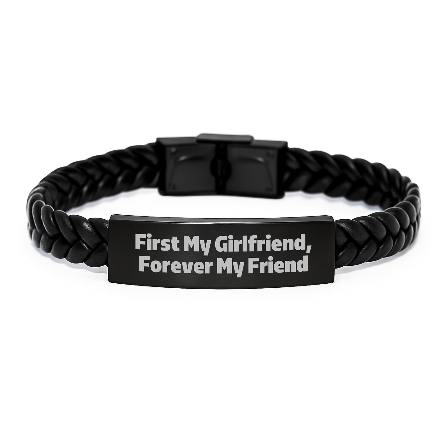 Unique Sweetheart Gifts from Men, Funny Interlaced Leather Bracelet with Quote First My Sweetheart, Forever My Friend - Perfect Christmas Unique Gifts for Her - Image 1
