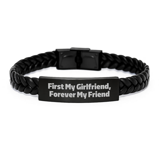 Unique Sweetheart Gifts from Men, Funny Interlaced Leather Bracelet with Quote First My Sweetheart, Forever My Friend - Perfect Christmas Unique Gifts for Her - Image 1