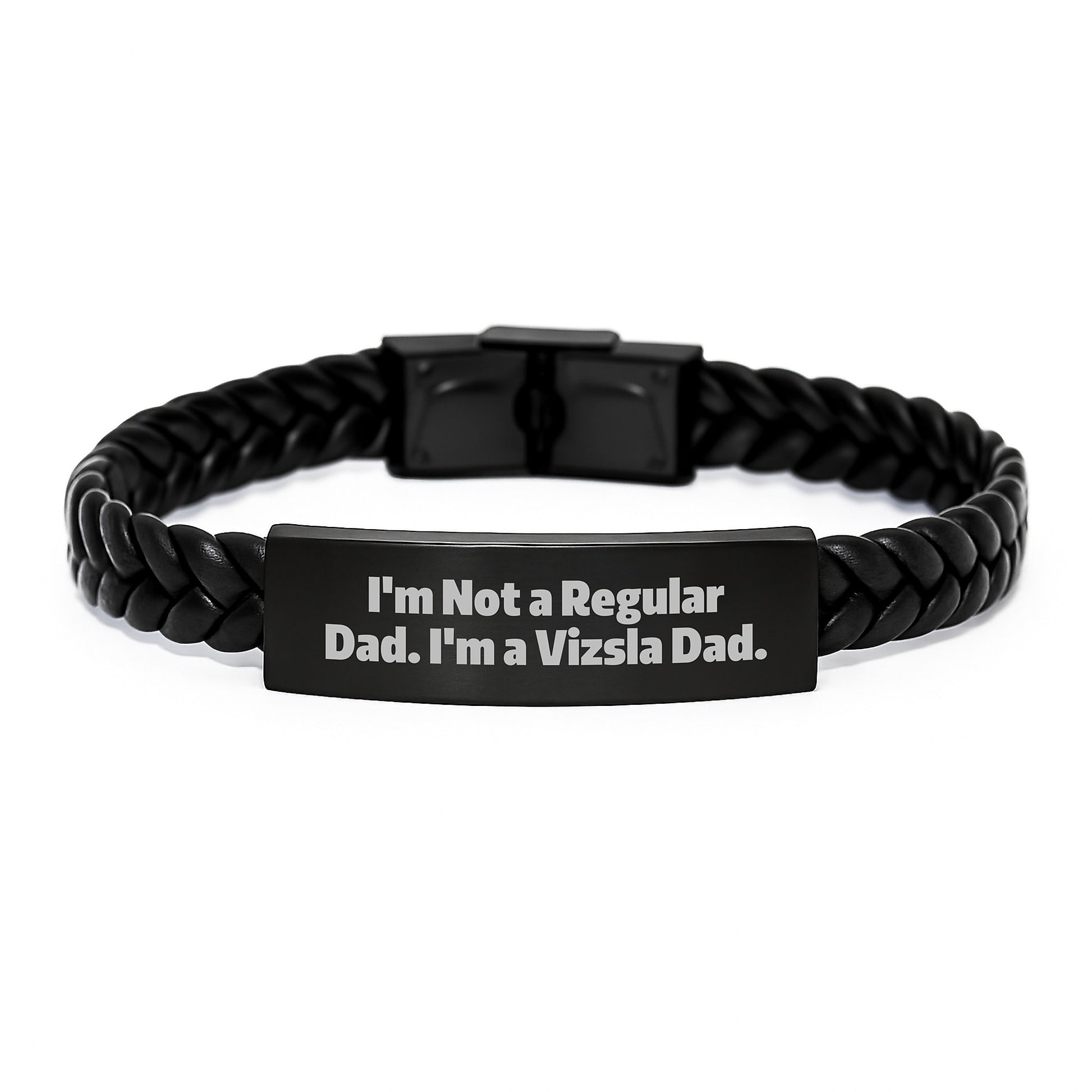 Unique Vizsla Dog Dad Gifts, Funny I'm Not A Regular Dad. I'm A Vizsla Dad. Christmas Unique Leather Bracelets for Men - Image 1