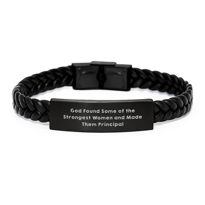 Funny Principal Interlaced Leather Bracelet for Strong Women, Gifts from Friends to Principal, Christmas Unique Presents - Image 1
