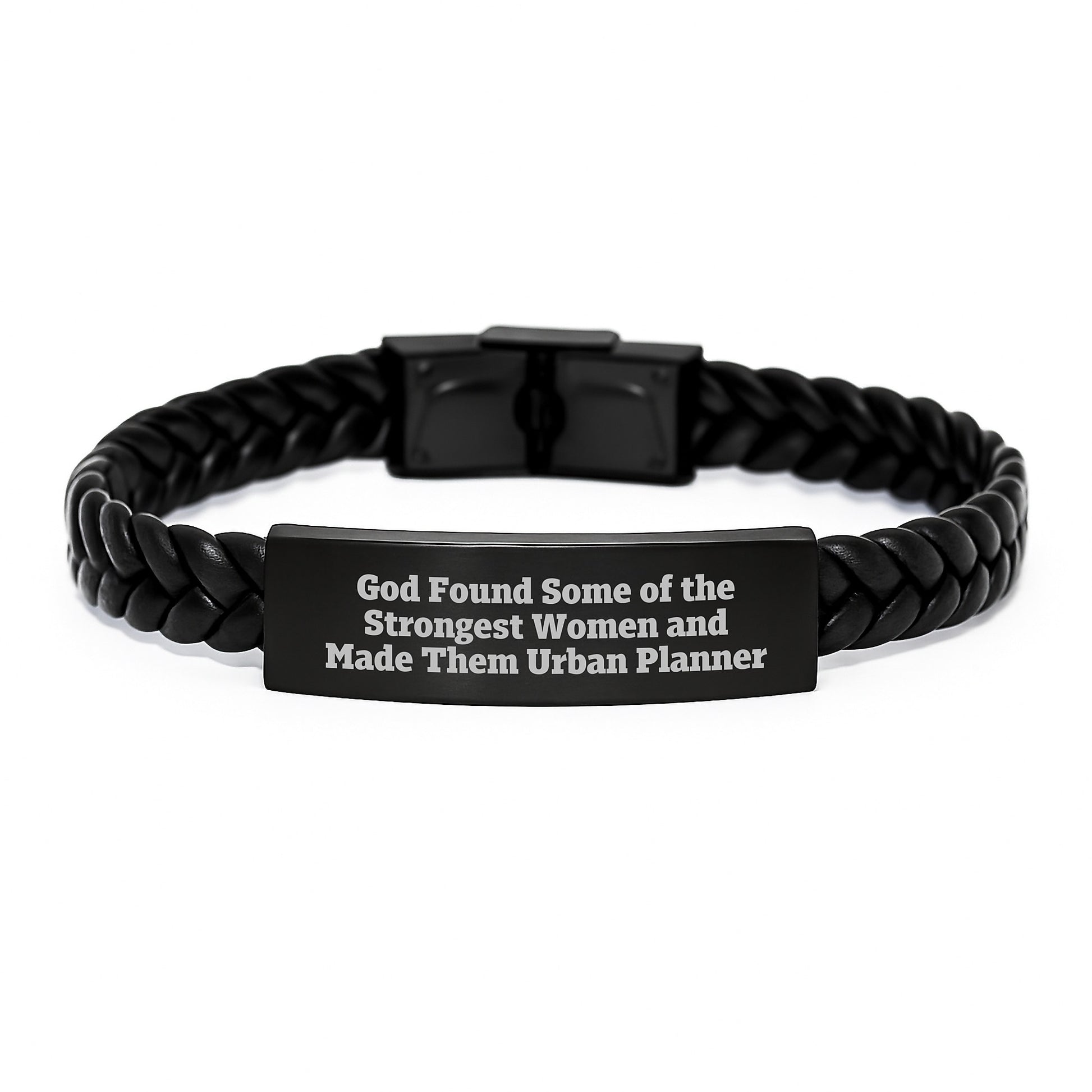 Funny Urban Planner Gifts from Friends, Interlaced Leather Bracelet Inspirational Quote, Christmas Unique Presents - Image 1