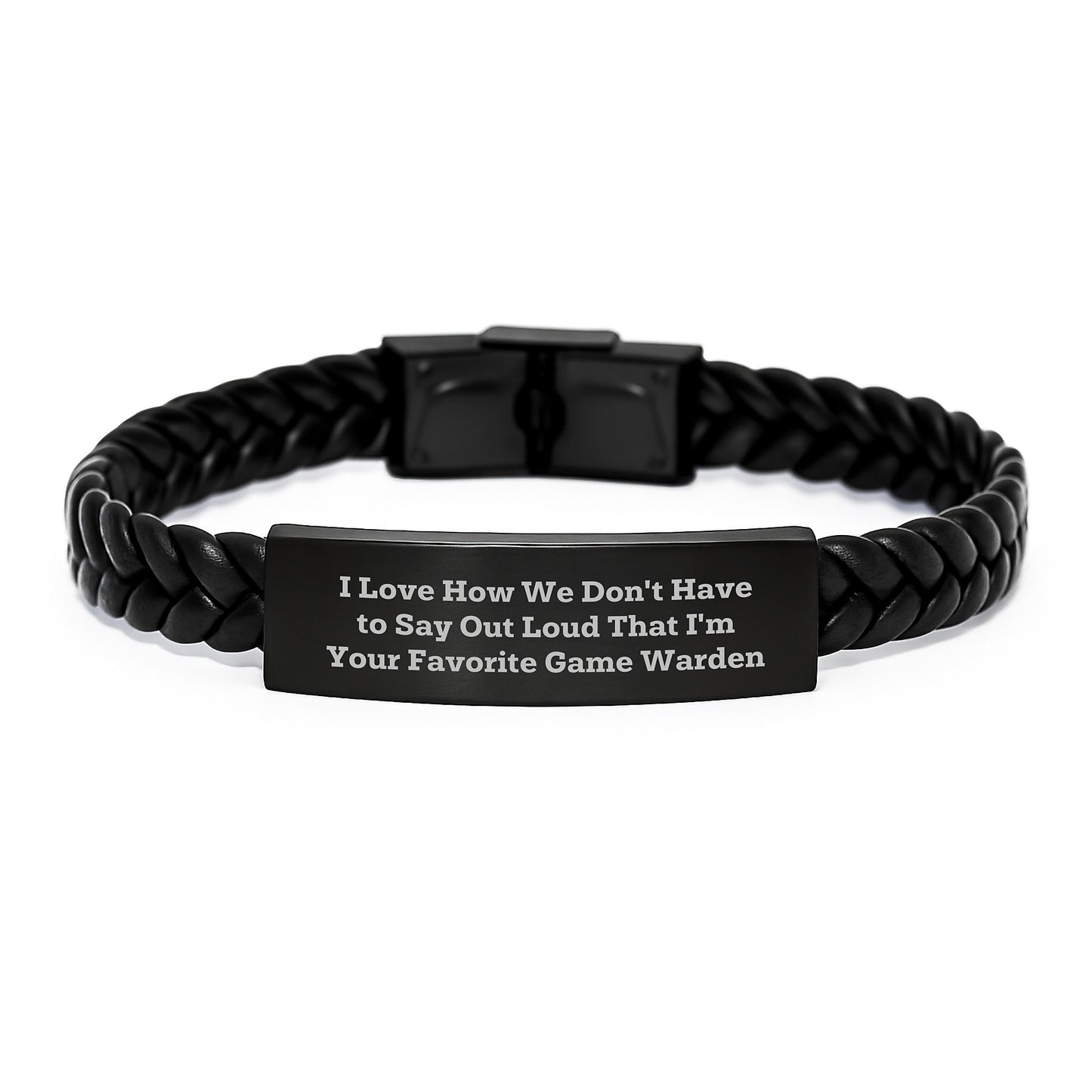 Funny Game Warden Gifts from Men, Interlaced Leather Bracelet for Game Wardens, Christmas Unique Gifts for Him - Image 1