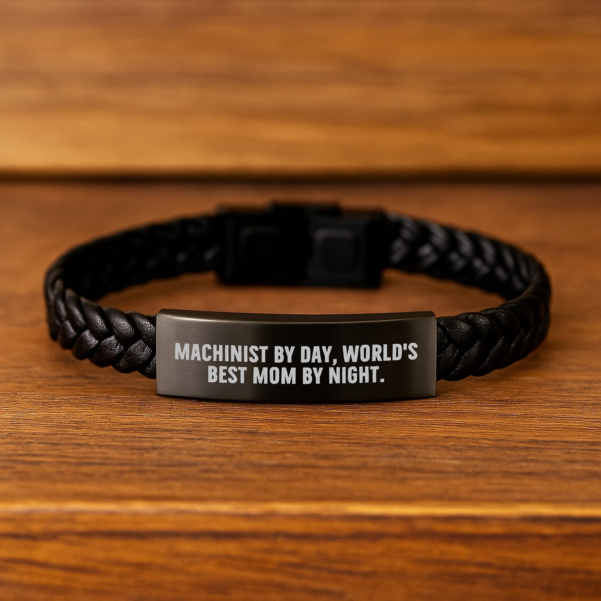 Funny Machinist Gifts for Him, Interlaced Leather Bracelet, Christmas Unique Presents from Machinist Dad to Family and Friends - Image 2