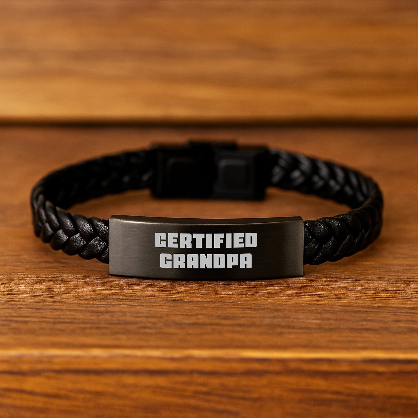 Funny Gifts for Grandpa, Grandpa Certified Interlaced Leather Bracelet, Men Christmas Unique Presents from Family - Image 2