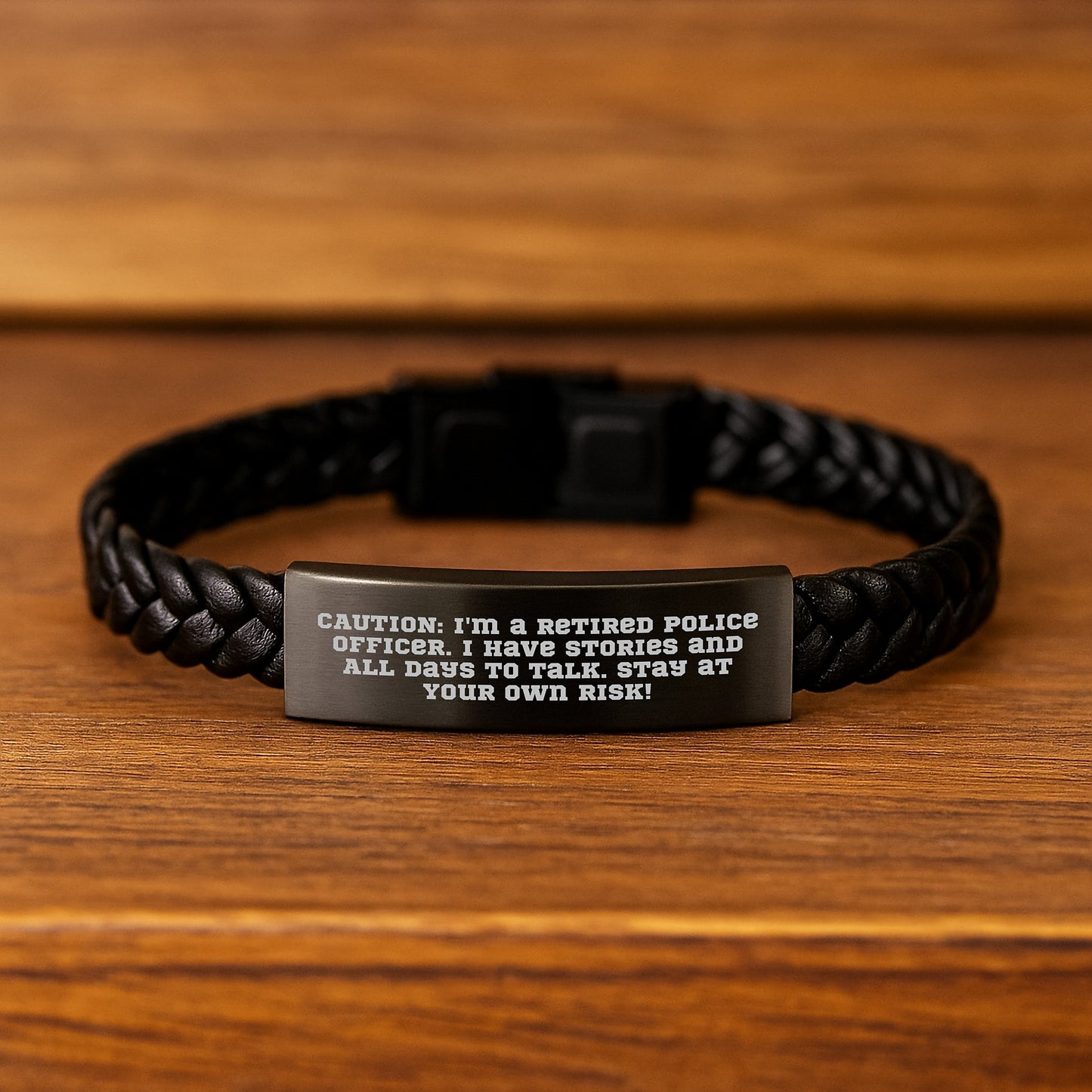 Funny Police Officer Leather Bracelet Gifts for Men Christmas Unique Presents from Family - Image 2
