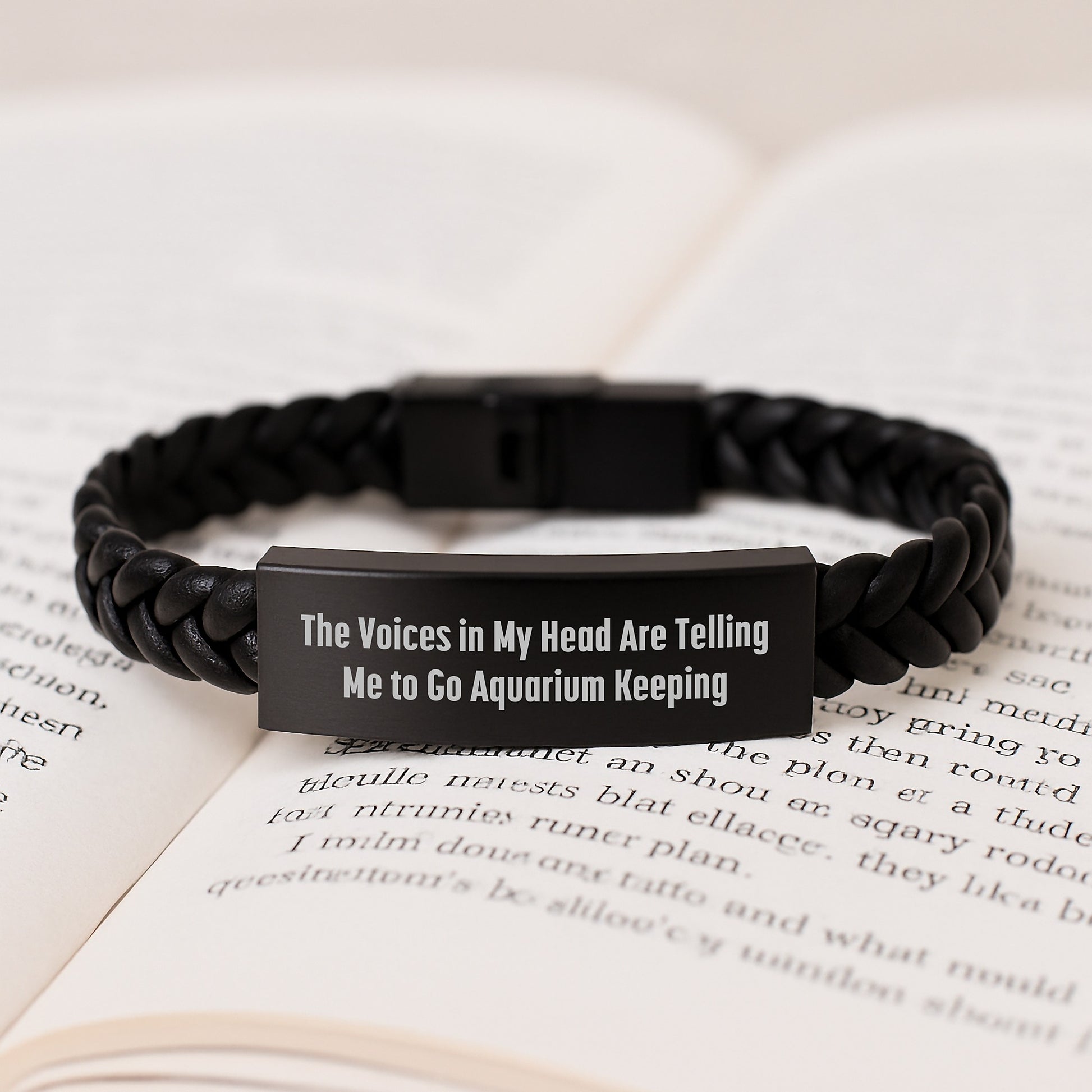 Funny Aquarium Keeping Quotes Interlaced Leather Birthday Unique Gifts for Men from Friends and Family - Image 3
