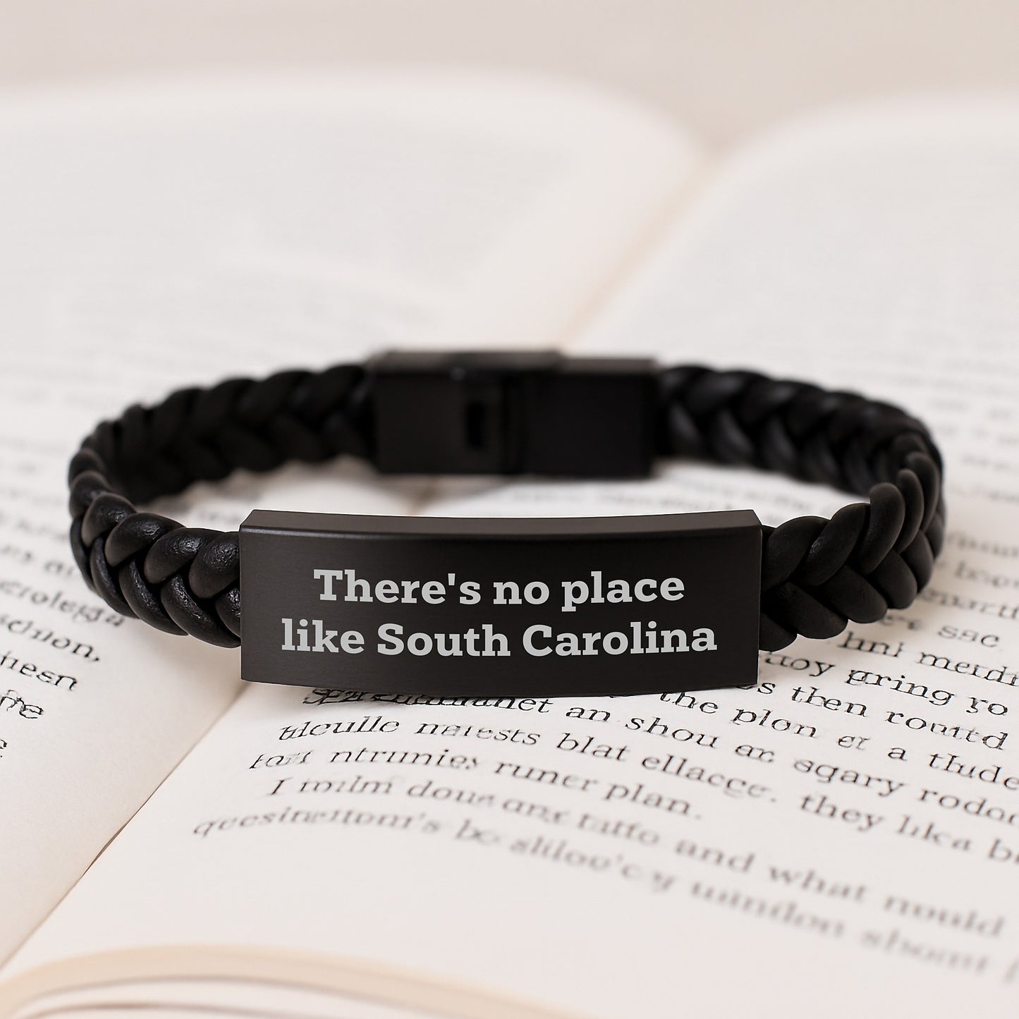 South Carolina Gifts for Men, Unique Christmas Unique Gifts from Friends, Interlaced Leather Bracelet with Funny Quote There's No Place - Image 3