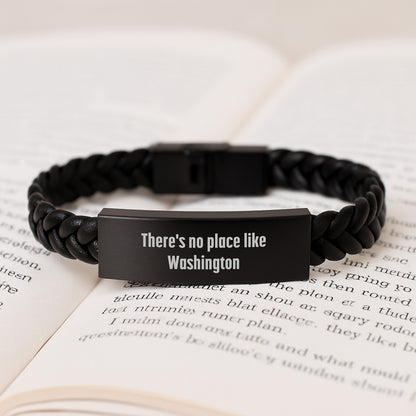Washington Enthusiast Gifts from Friends Unique Interlaced Leather Bracelet for Women Men Family - Image 3