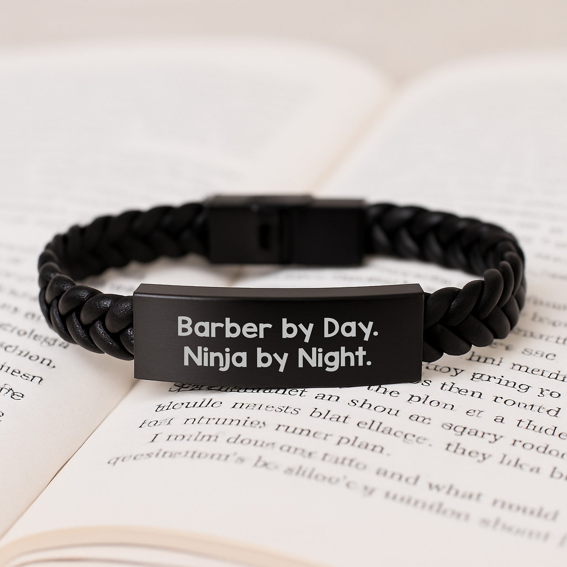Funny Barber Gifts for Men with Interlaced Leather Bracelet, Christmas Unique Presents from Friends and Family - Image 3