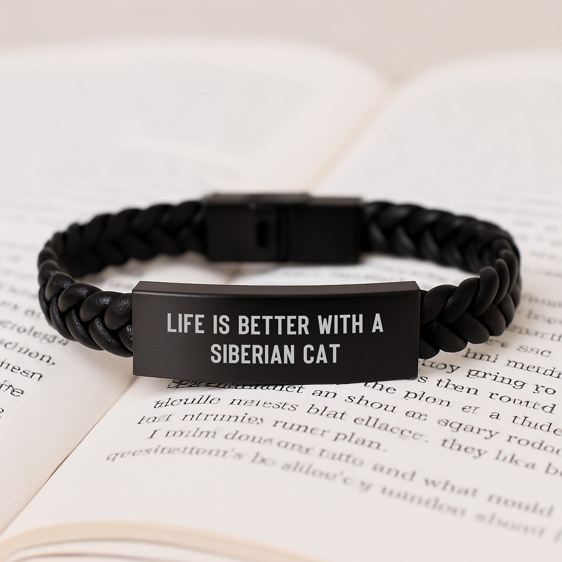 Siberian Cat Gifts, Interlaced Leather Bracelet, Life Is Better With A Siberian Cat, Graduation Unique Gifts from Family to Friends - Siberian Cat Lover - Image 3
