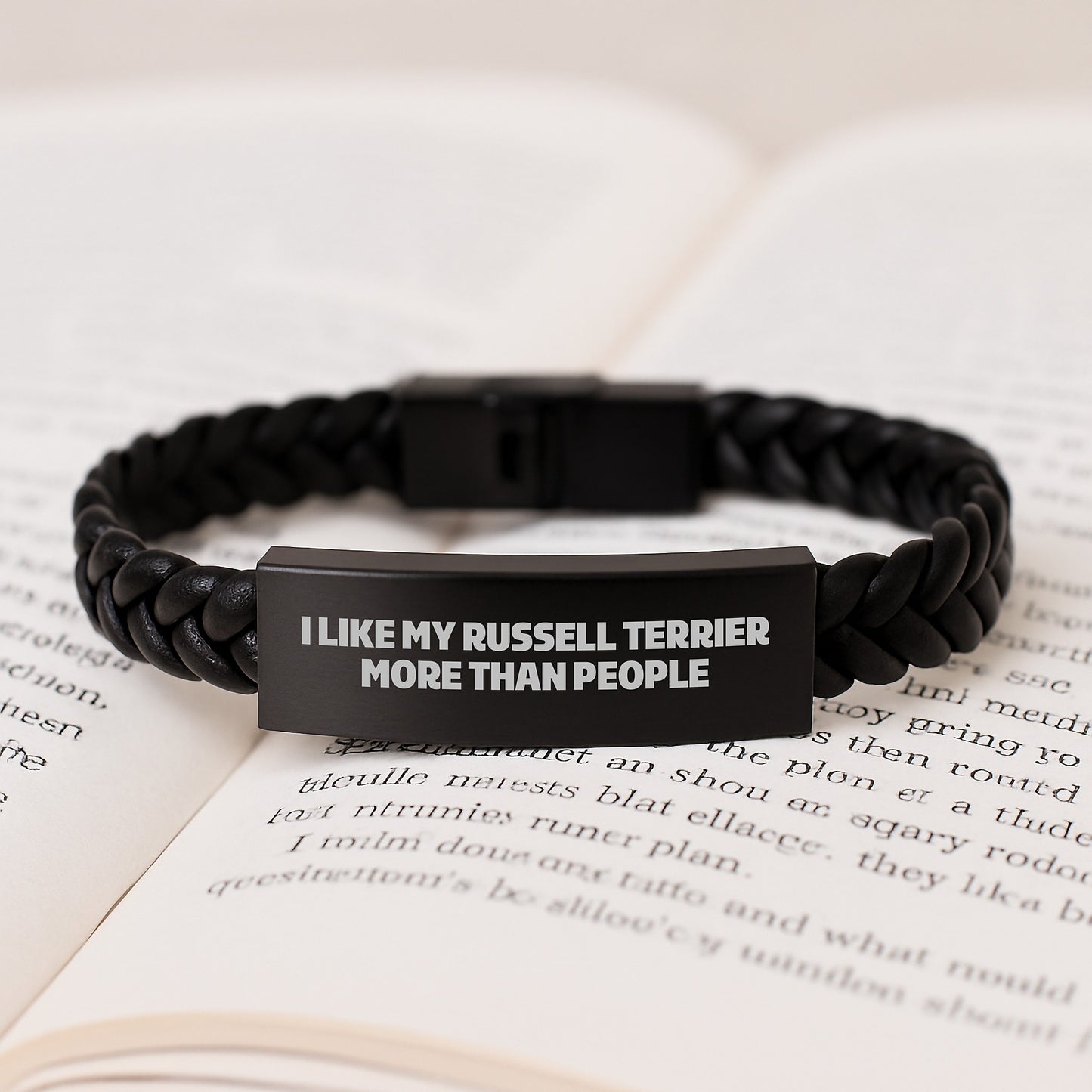 Russell Terrier Dog Lover's Funny Quote Interlaced Leather Bracelet Gifts from Friends to Family, Birthday Unique Presents for Men and Women - Image 3