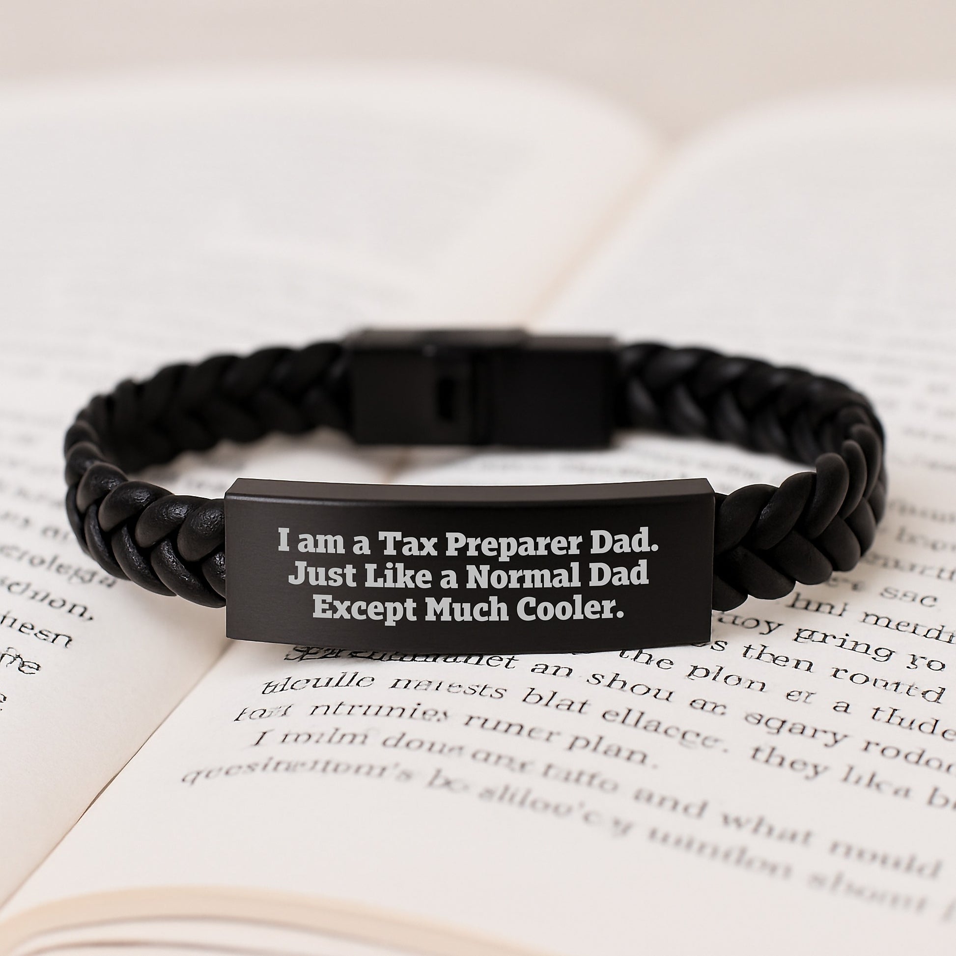 Unique Tax Preparer Gifts from Dad - Interlaced Leather Bracelet for Christmas Unique Gifts - Image 3