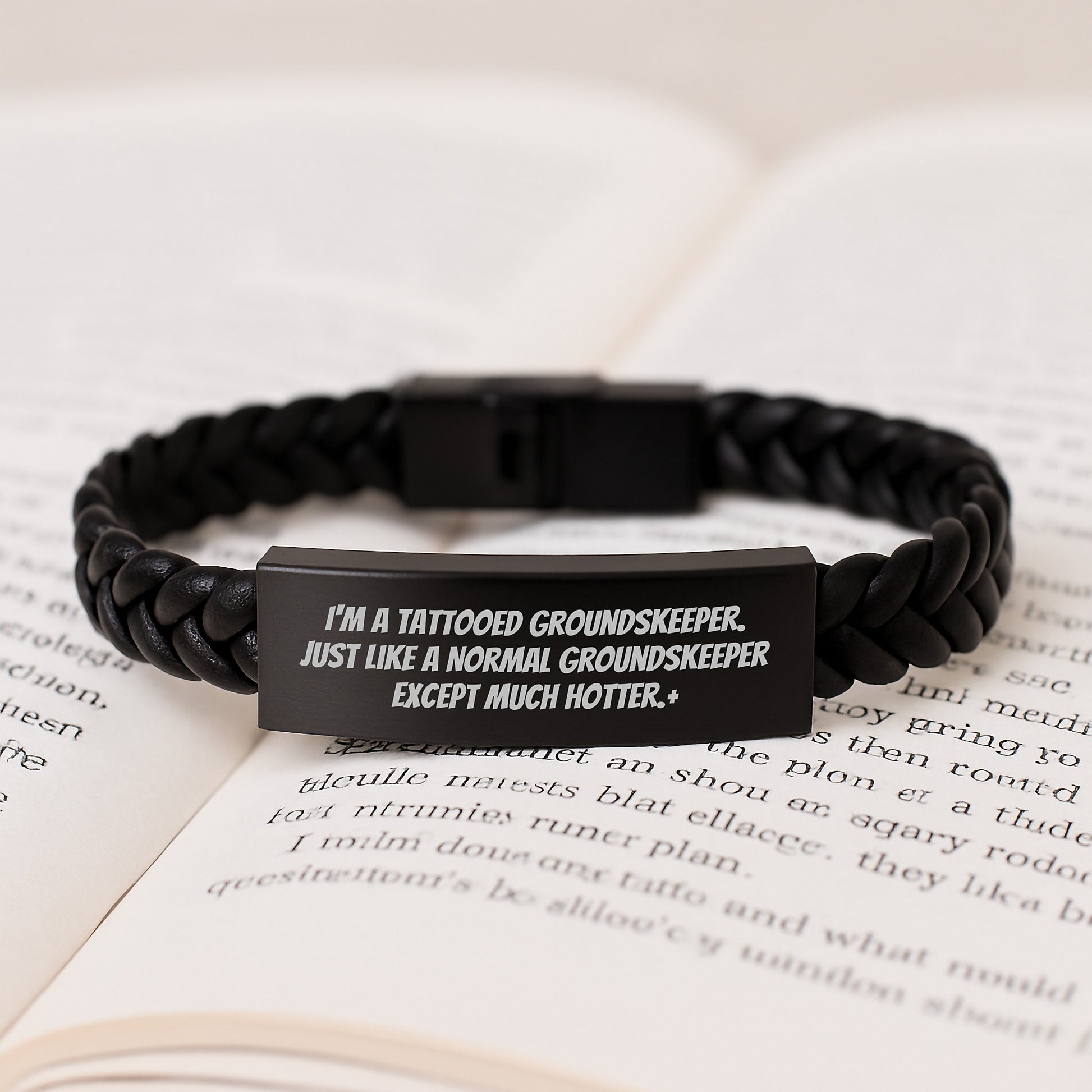 Funny groundskeeper Gifts for Men, Christmas Unique Leather Bracelets from Friends, Interlaced Leather Bracelet for groundskeeper - Image 3