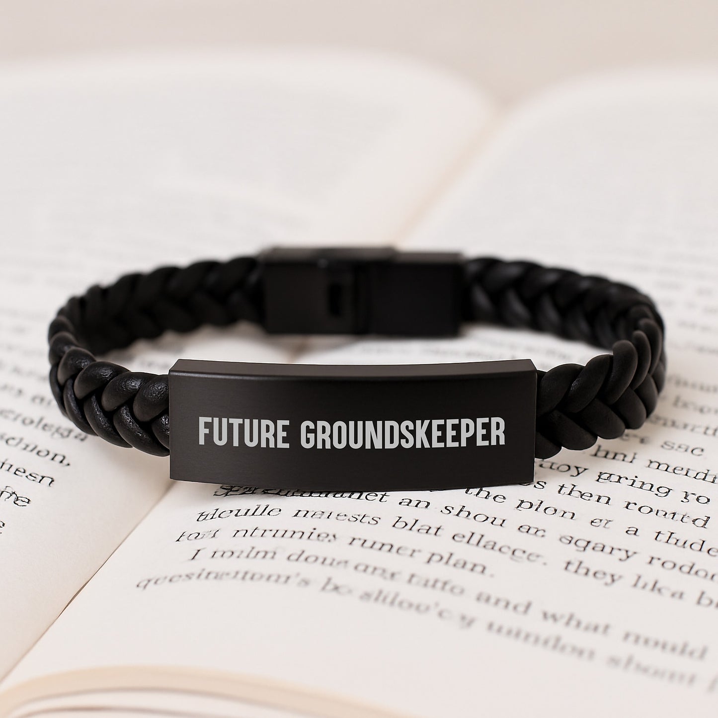Funny groundskeeper Gifts for Men, Unique Interlaced Leather Bracelet with Inspirational Quote, Gifts from Friends to Family, Christmas Memorable Presents for groundskeeper - Image 3