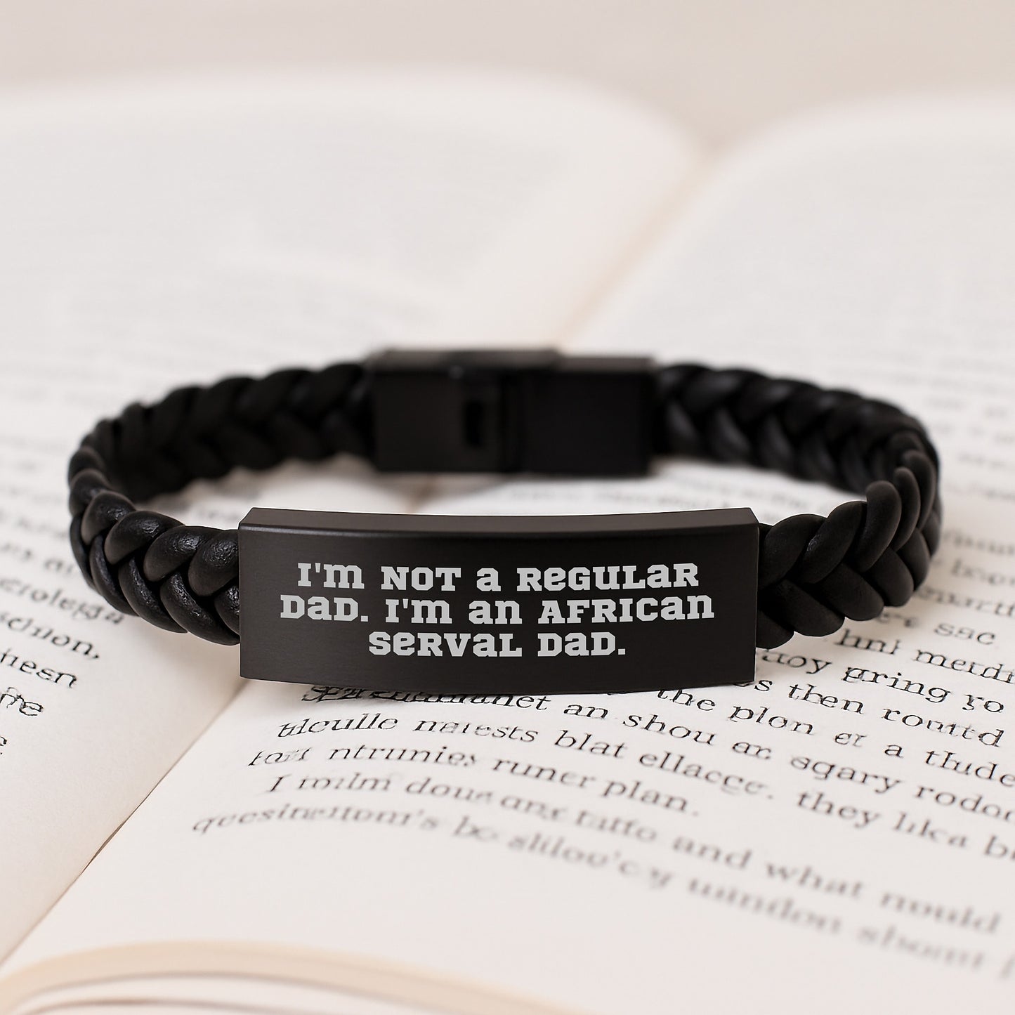 Unique African Serval Cat Interlaced Leather Bracelet, Funny Dad Gifts from Men for African Serval Cat Enthusiasts, Christmas Unique Presents - Image 3