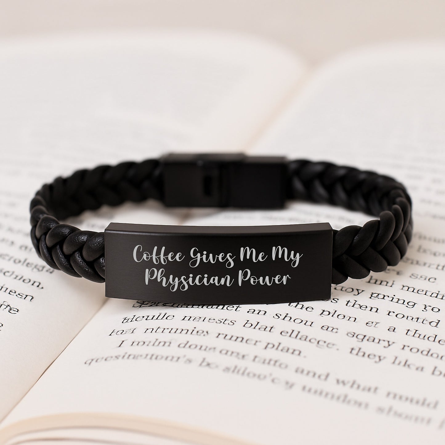 Funny Quotes for Physicians, Interlaced Leather Bracelet, Christmas Unique Gifts for Men from Friends - Image 3