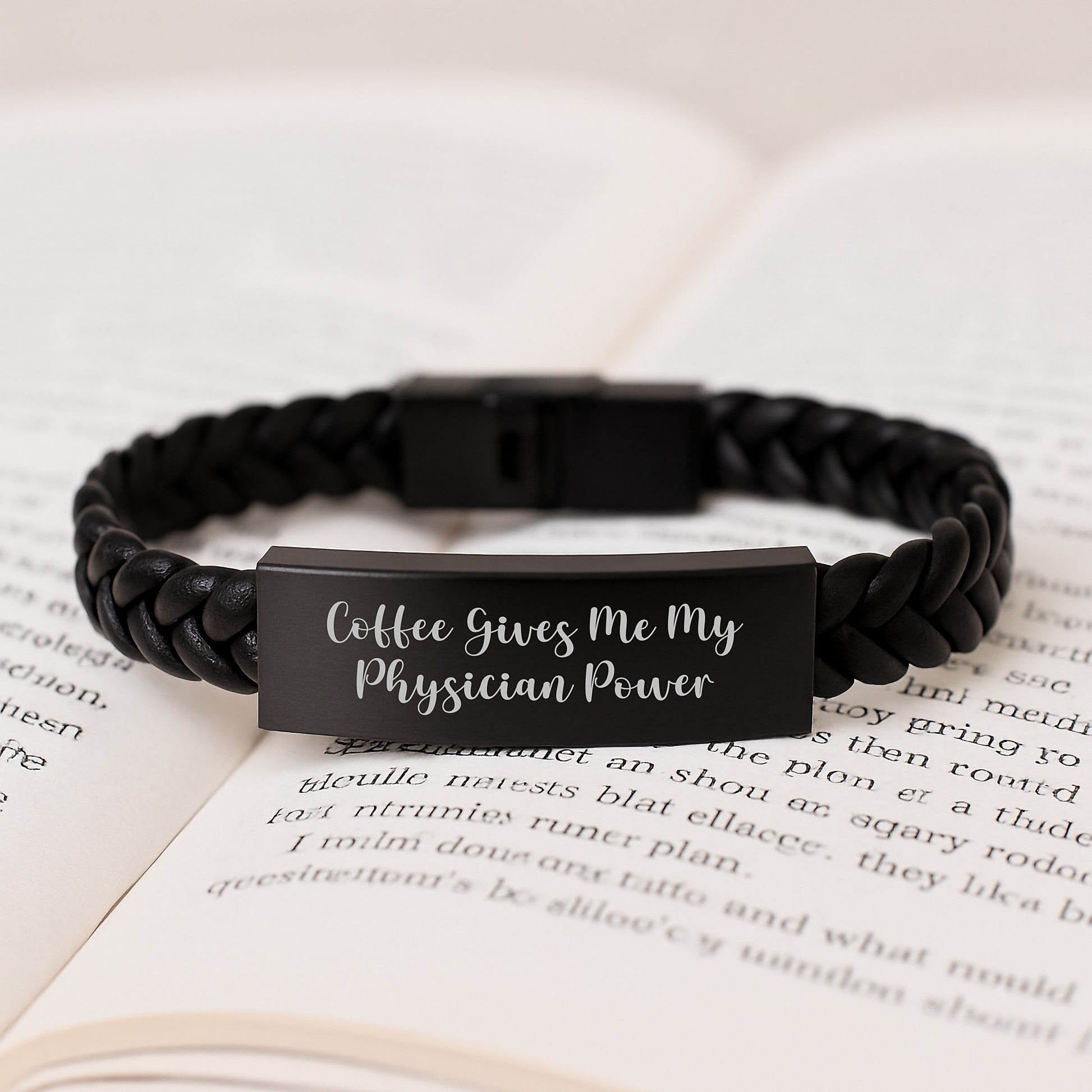 Funny Quotes for Physicians, Interlaced Leather Bracelet, Christmas Unique Gifts for Men from Friends - Image 3
