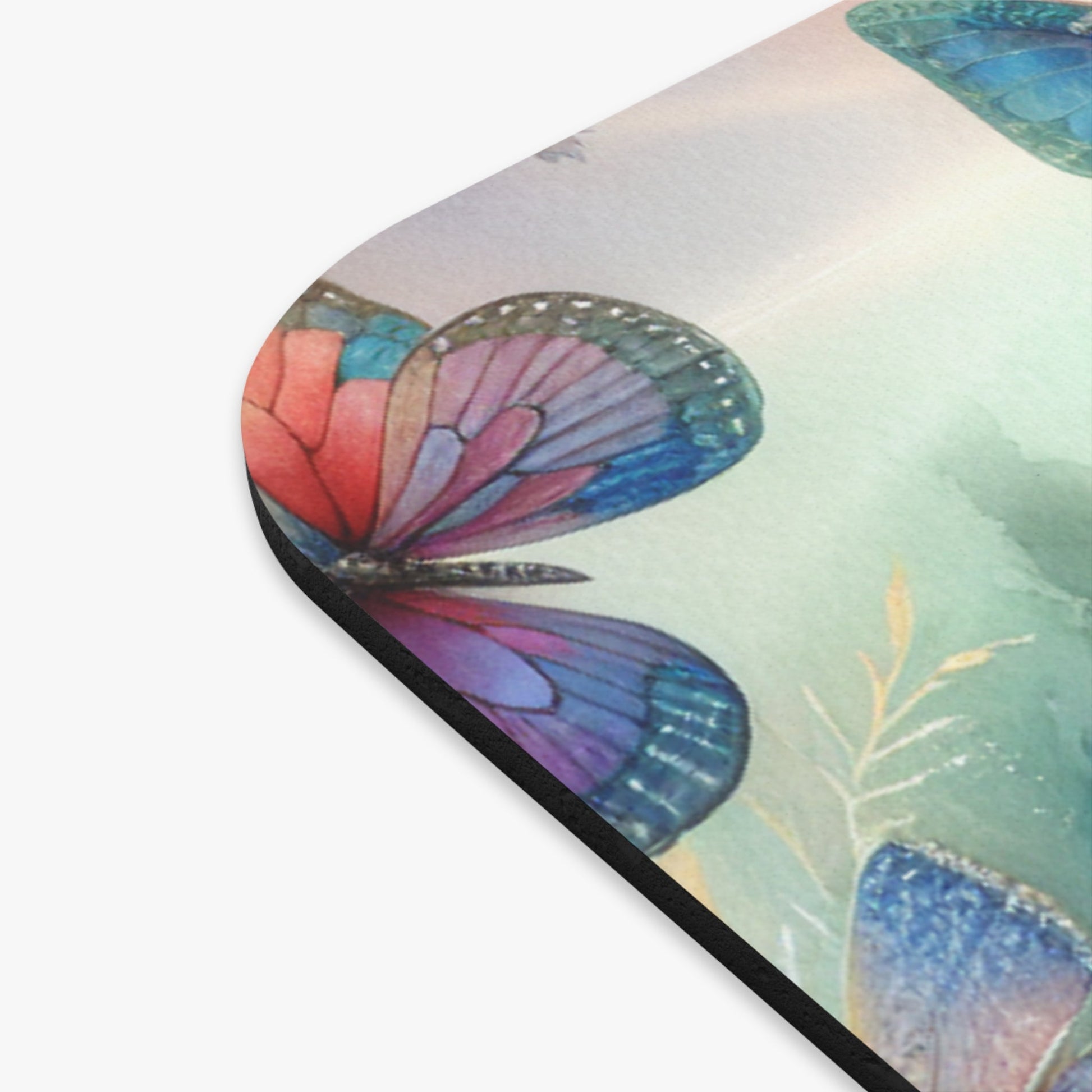 Butterfly Mouse Pad, Rectangle Desk Mat for Office, Cute Animal Desk Accessory, Gift for Nature Lover, Floral Mousepad - Victory Thru Vision