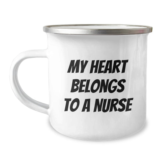 Funny Nurse Gifts for Men from Friends - My Heart Belongs To A Nurse Christmas Unique Gifts for Wife Husband Family - Image 1
