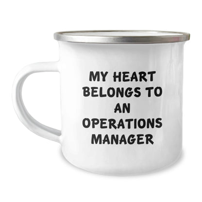 Funny Operations Manager Gifts - My Heart Belongs To An Operations Manager, Unique Christmas Unique Gifts for Operations Manager, Camping Mug for Men, Women, Friends, Family - Image 1