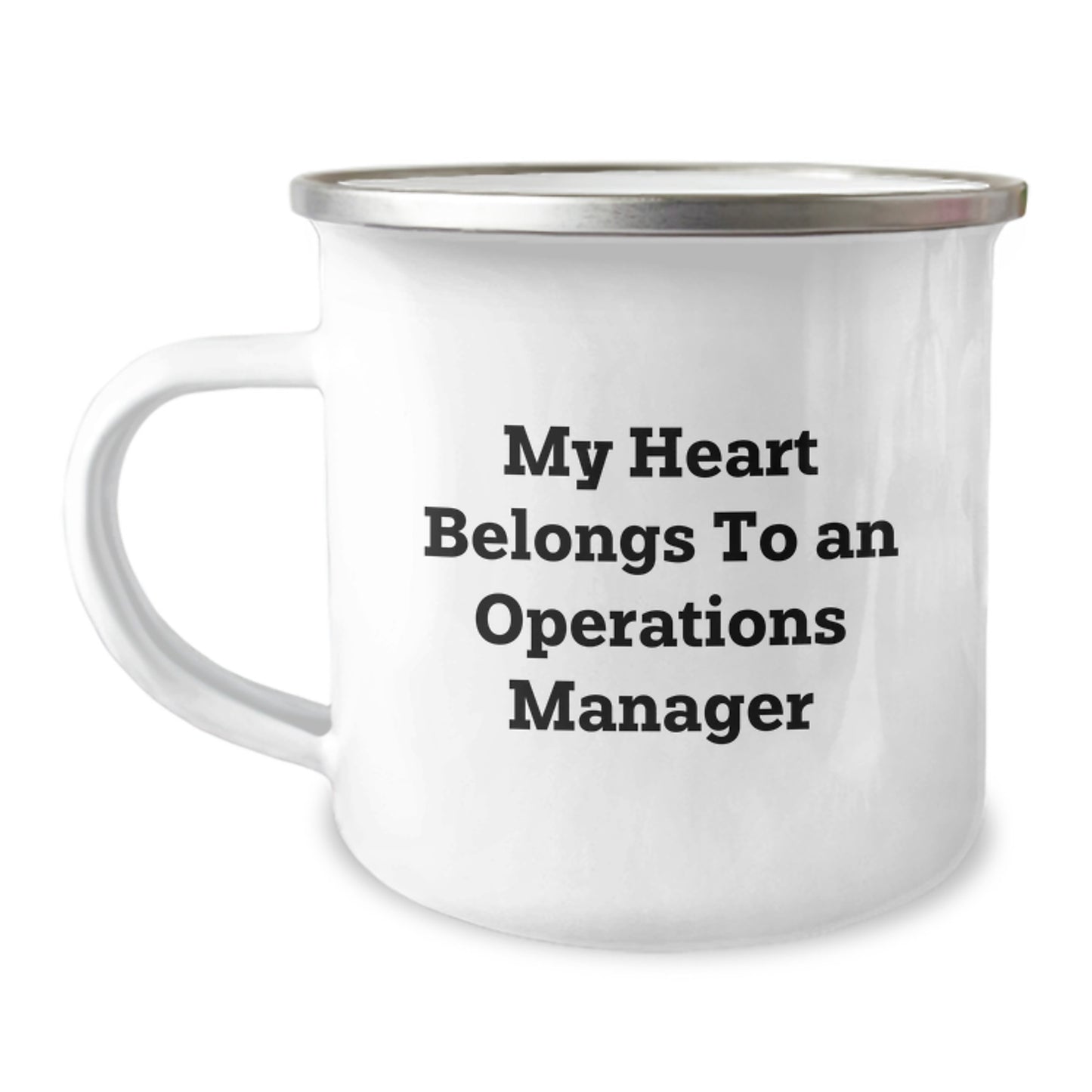 Funny Camping Mug for Men - My Heart Belongs To An Operations Manager Gifts from Family - Image 1