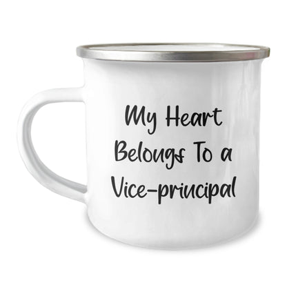Funny Vice-principal Gifts from Men to Vice-principal - My Heart Belongs To A Vice-principal Christmas Unique Mugs for Vice-principal Enthusiasts - Image 1