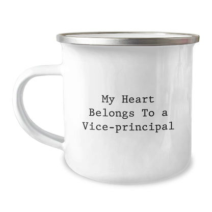 Funny Vice Principal Gifts for Men - My Heart Belongs To, Unique Christmas Unique Gifts from Boss, Vice Principal Camping Mug - Image 1